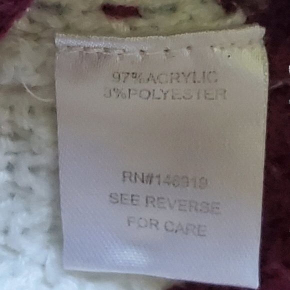 Cloud Chaser dark red, gray, white striped hooded top sz M - Picture 14 of 15